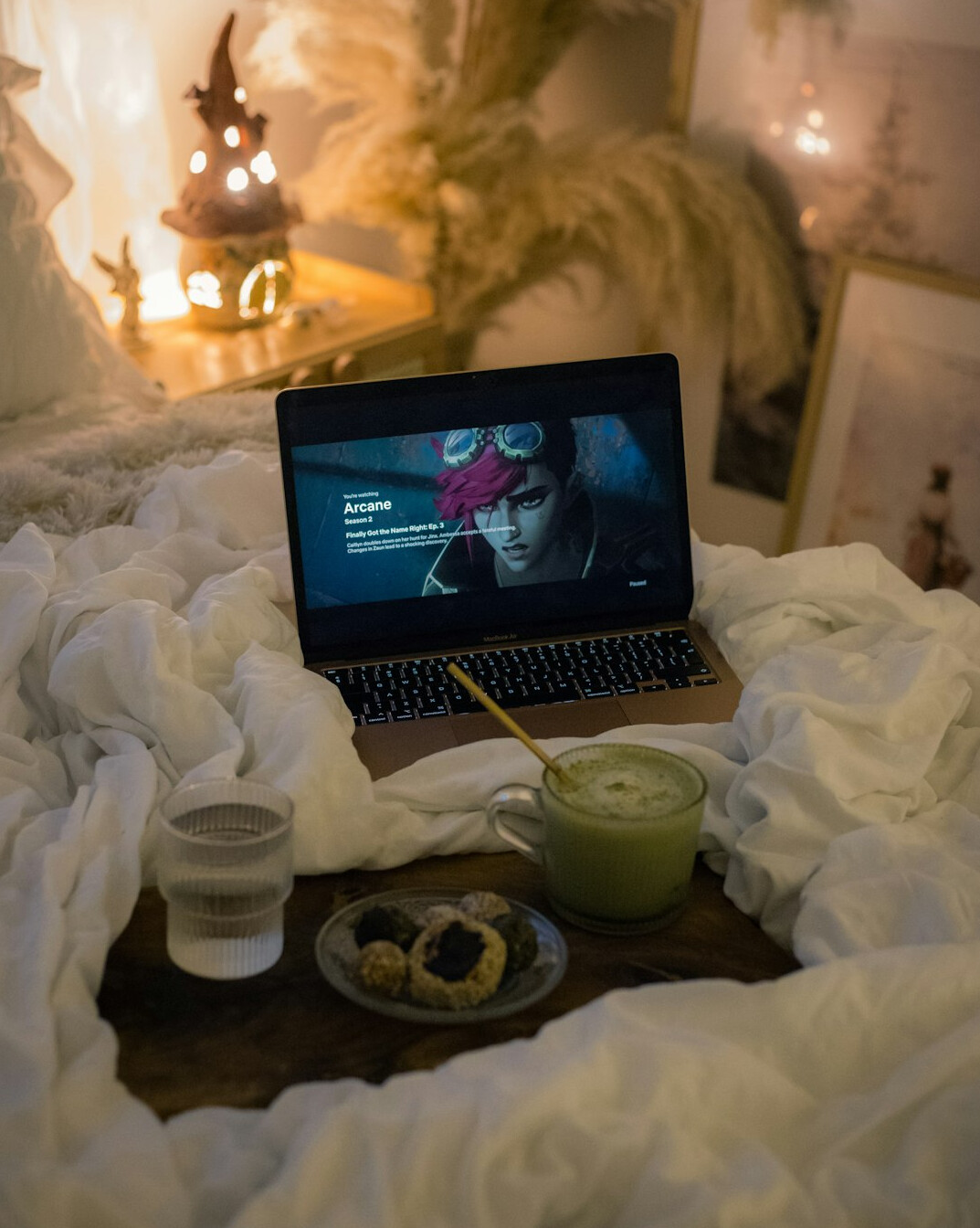 Cozy writer's desk with laptop, notebook and coffee cup